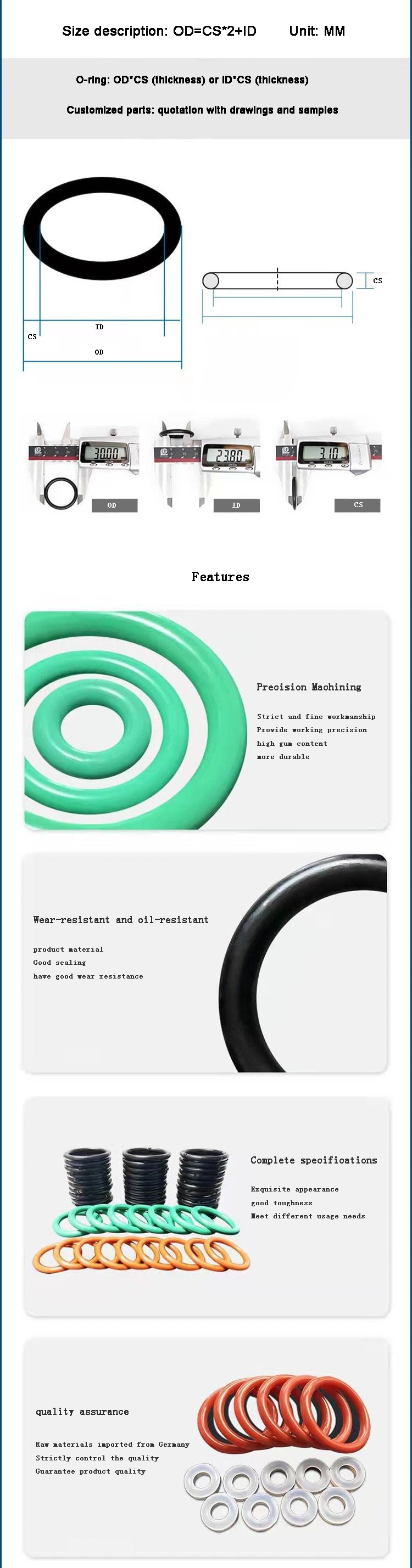 NBR FKM EPDM CR Silicone O-RING do zastosowań motoryzacyjnych i lotniczych 0